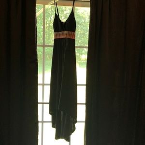 High-low black summer dress